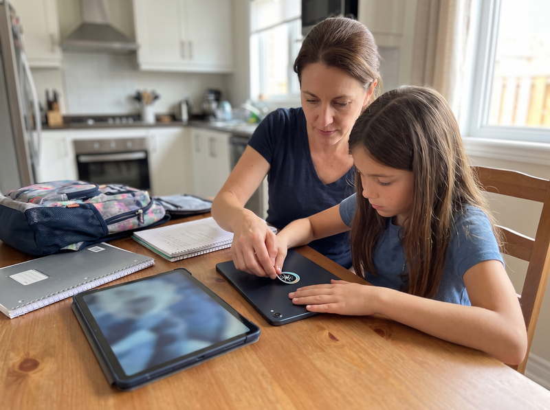 Une tablette utilisée à la maison